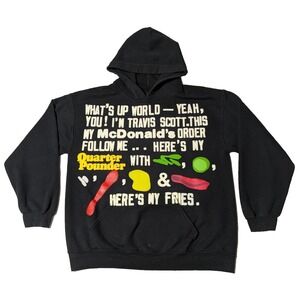 Travis Scott x CPFM 4 CJ Script‎ Hoodie SMALL Cactus Jack x McDonalds WELLWORN